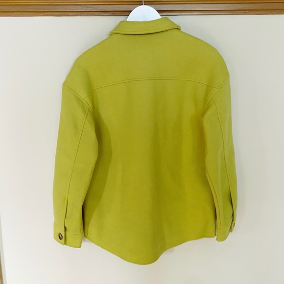 AVEC LES FILLES Mid Weight Shacket (Shirt Jacket) Chartreuse Small - Picture 2 of 6